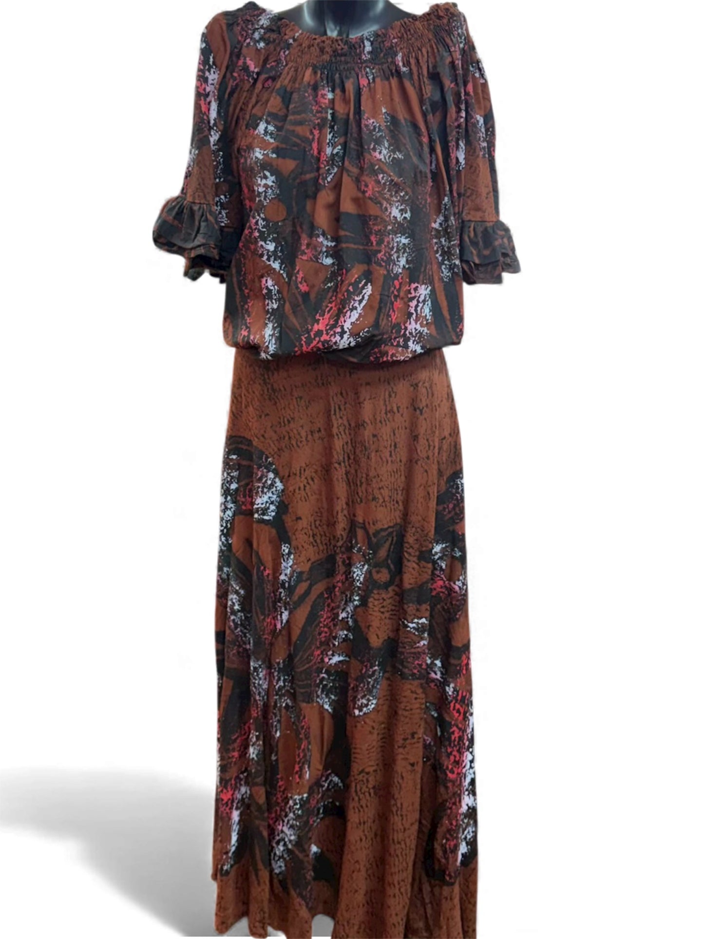 (Size 20) Hand-Painted Waist-band Dress