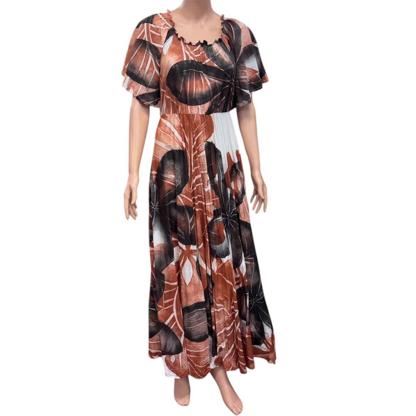 (Size 20) Hand-painted Petal Sleeves Dress