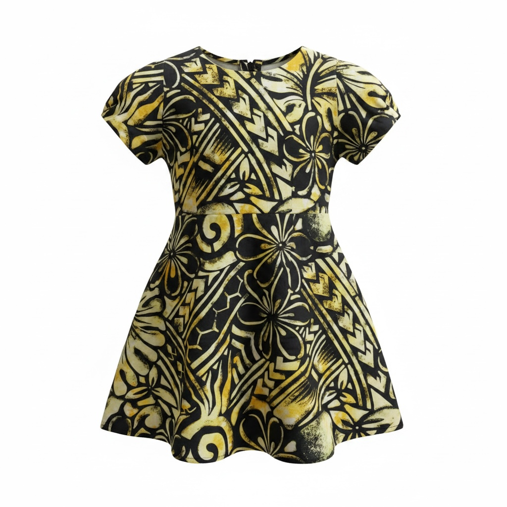 Yellow Bula Girl's Dress
