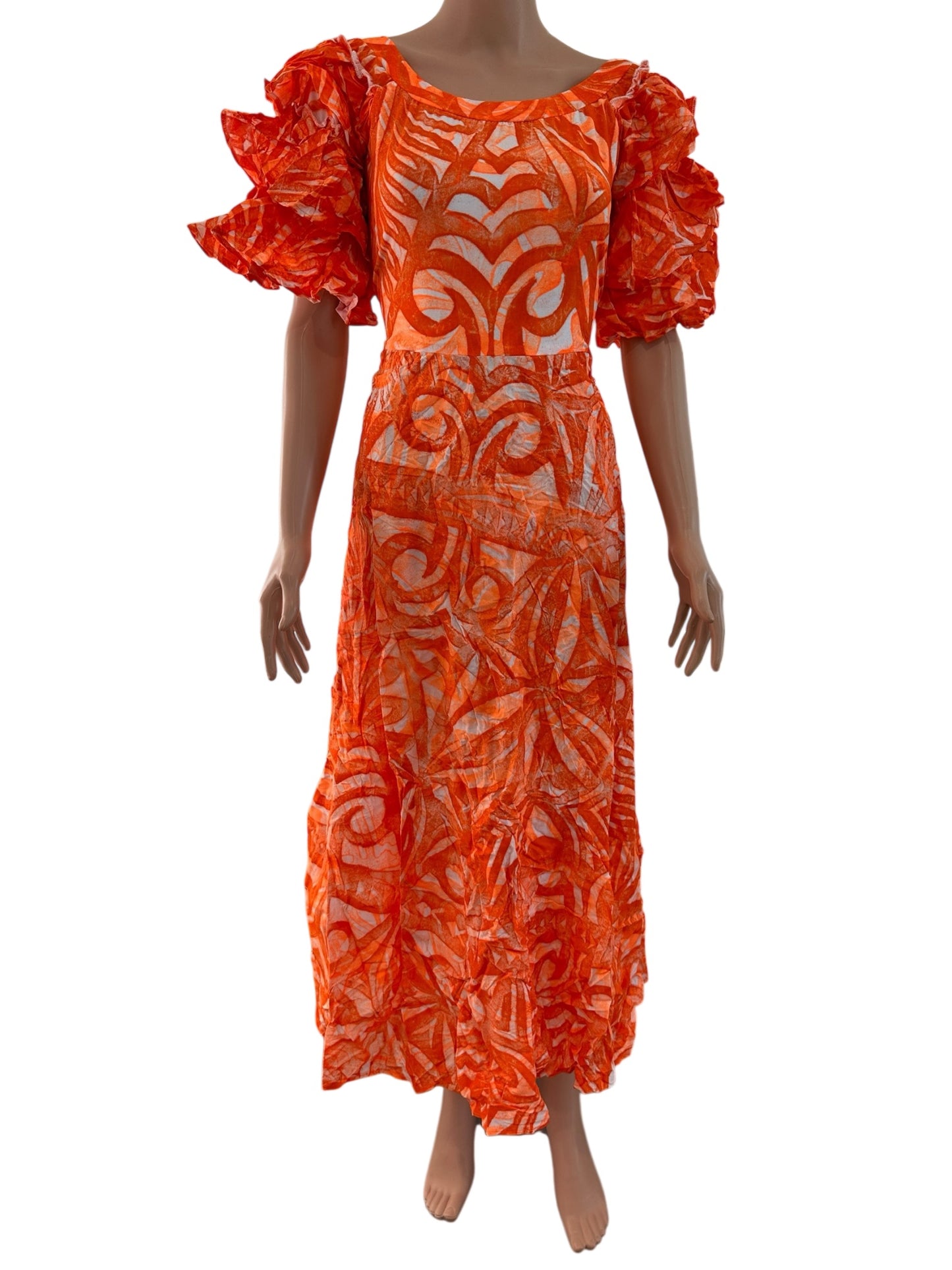 (Size 18) Hand-Painted Triple-Flare Sleeved Dress