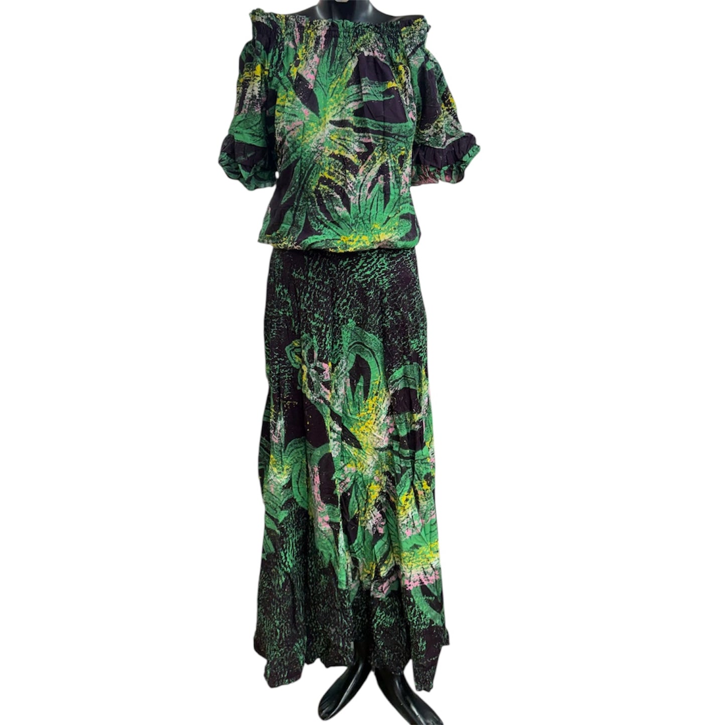 (Size 14) Hand-Painted Waist-band Dress