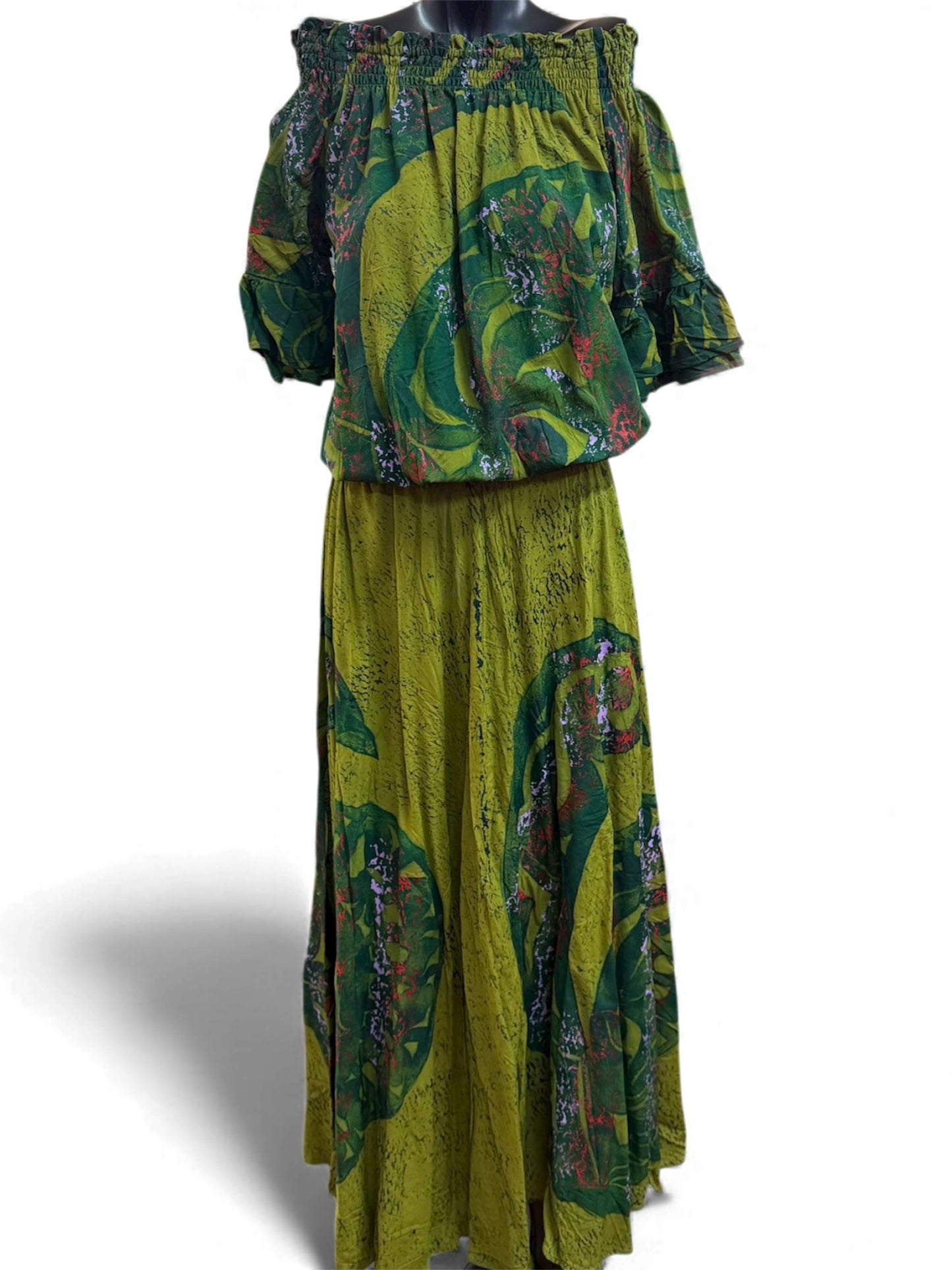 (Size 16) Hand-Painted Waist-band Dress