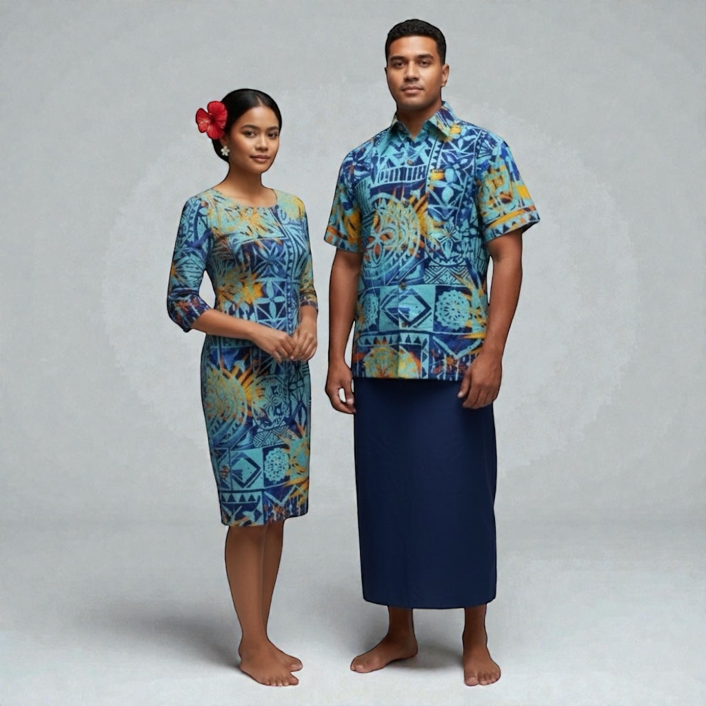 Azure Sun Tapa Men’s Shirt