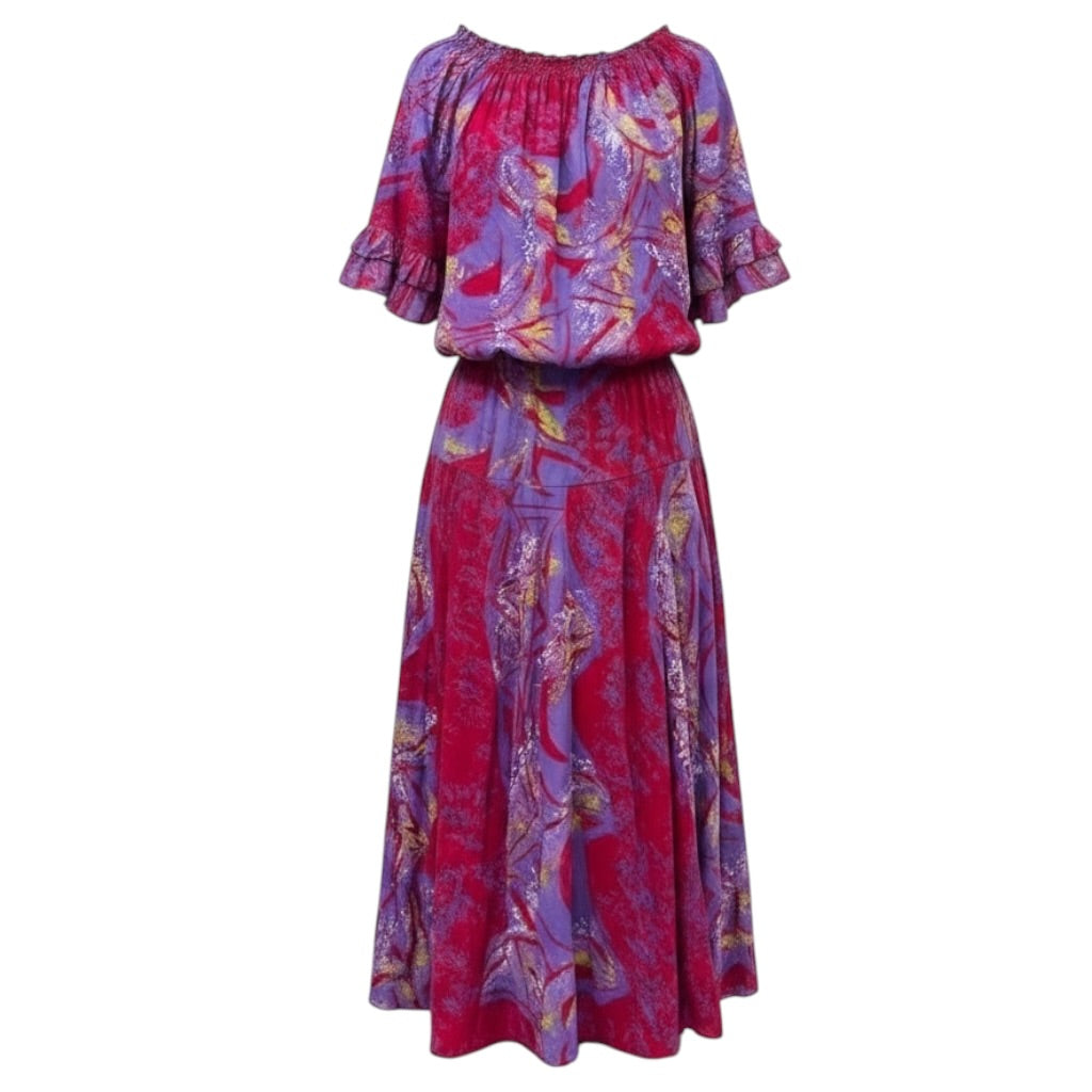 (Size 18) Hand-Painted Waist-band Dress