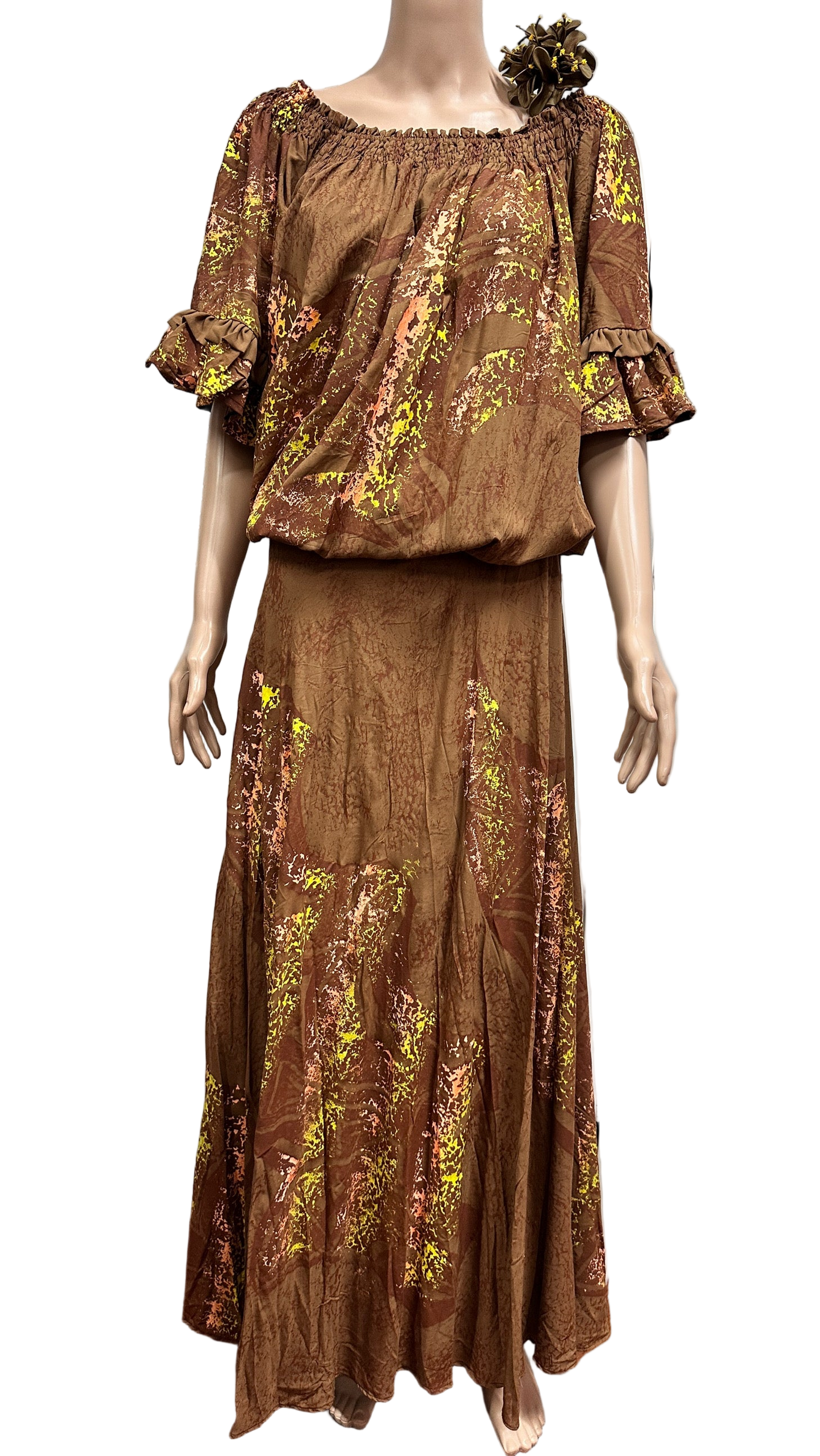 (Size 22) Hand-Painted Waist-band Dress