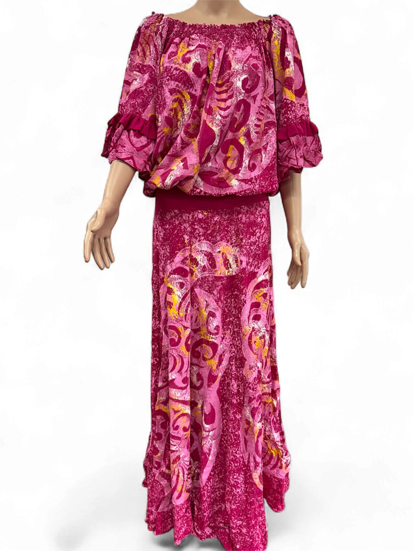 (Size 22) Hand-Painted Waist-band Dress