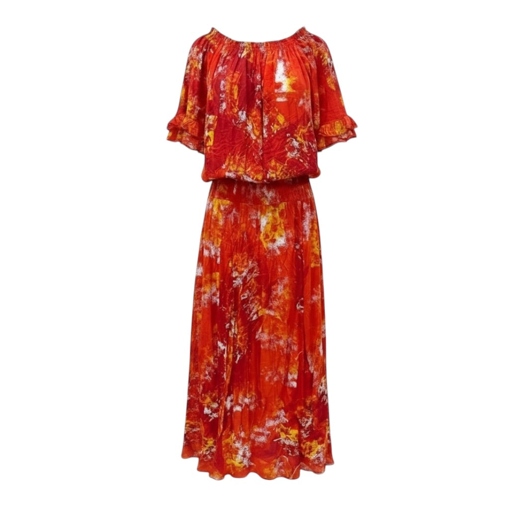 (Size 16) Hand-Painted Waist-band Dress