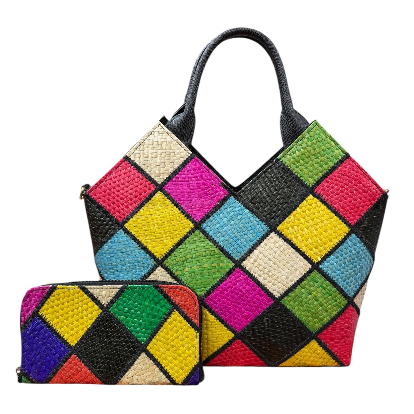 Rainbow Patchwork Satchel Bag