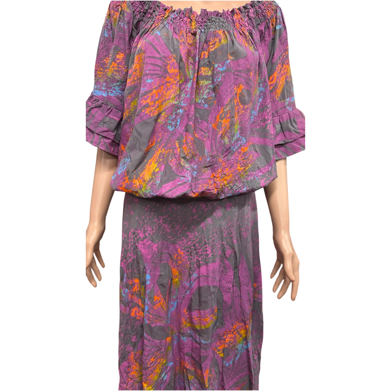 (Size 22) Hand-Painted Waist-band Dress