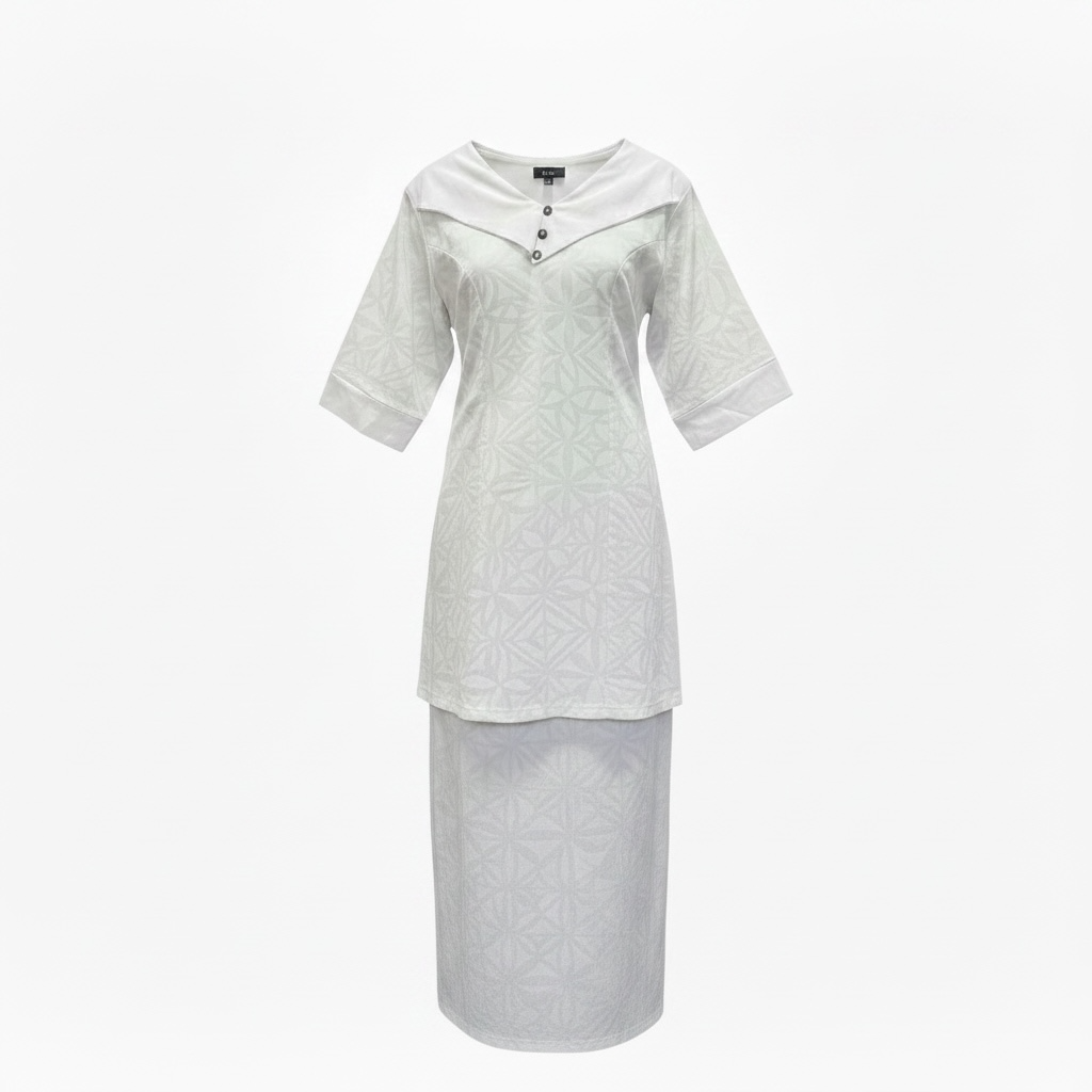 (Size 22) Hand-Painted White Puletasi