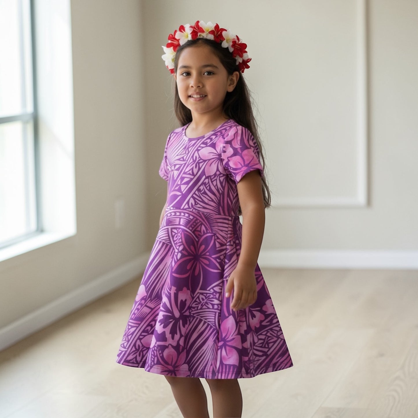 Deep Plum Girl's Dress
