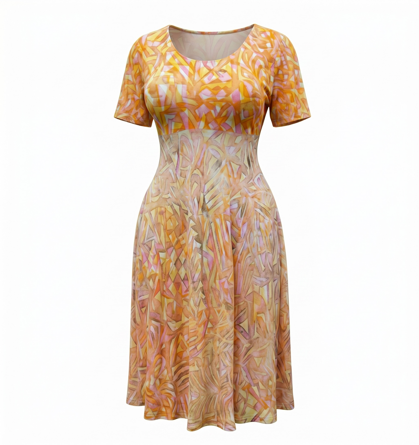 (Size 22) Hand-Painted A-Line Dress