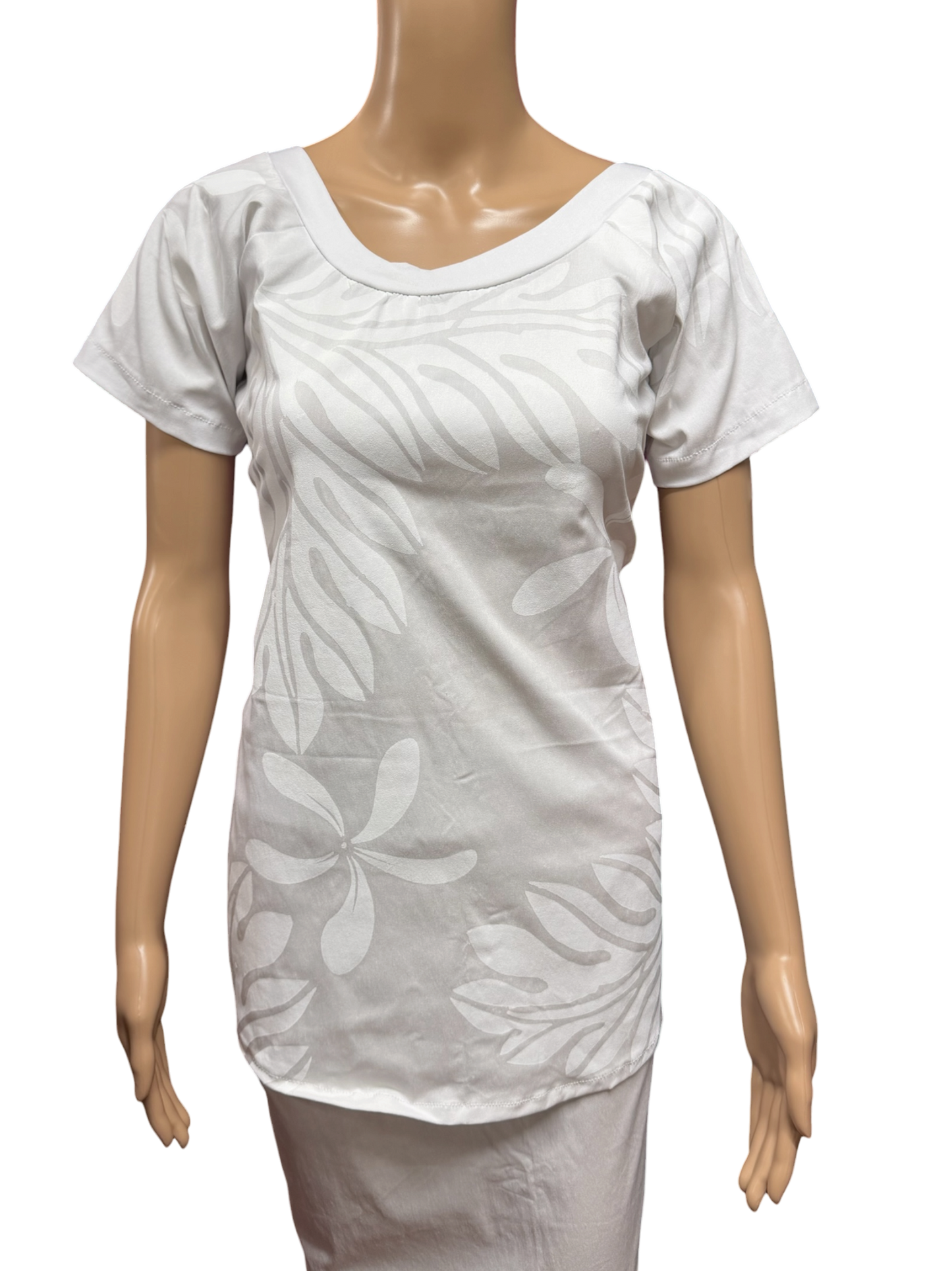(Size 12) Hand-Painted White Puletasi
