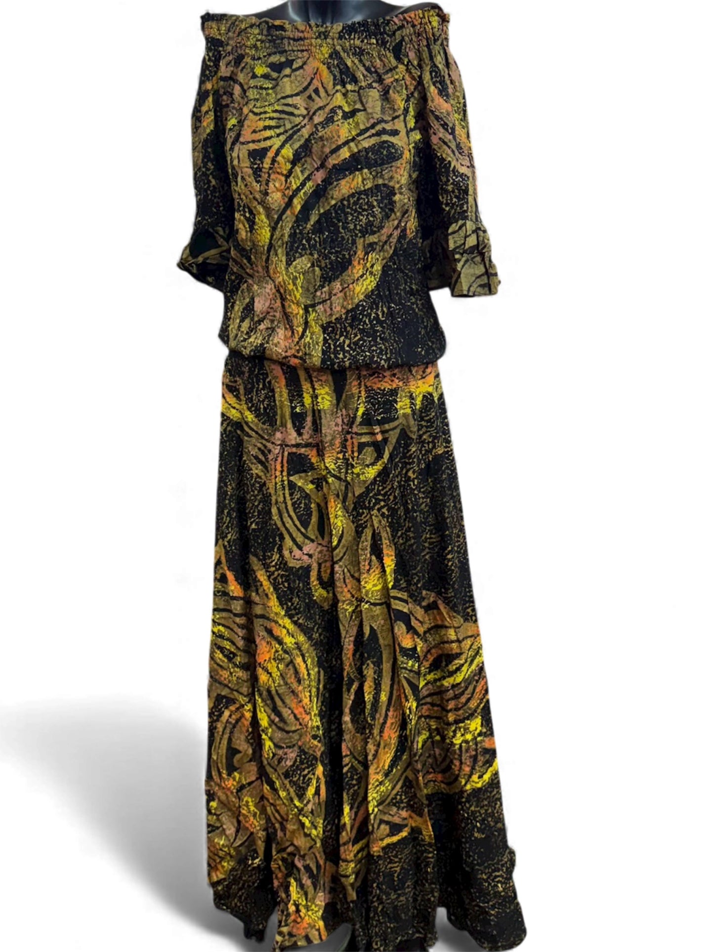 (Size 10) Hand-Painted Waist-band Dress