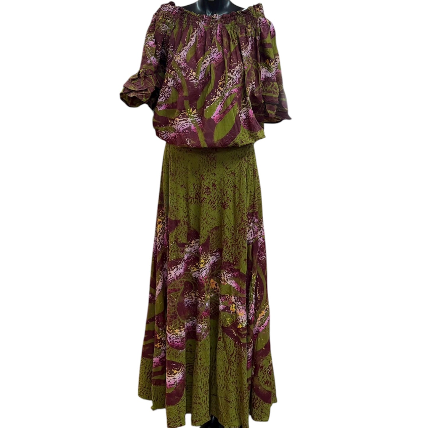 (Size 18) Hand-Painted Waist-band Dress