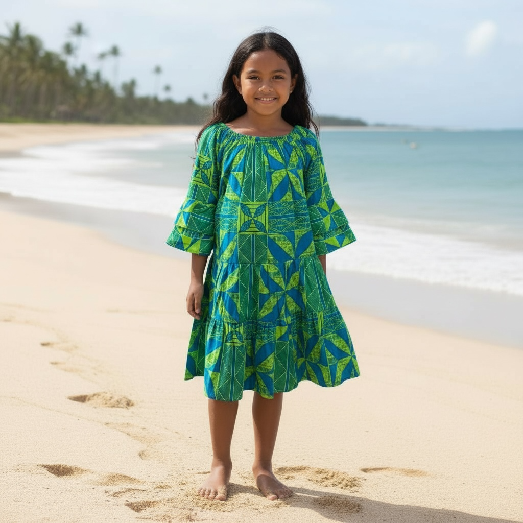 Turquoise Tiered Girl’s Dress