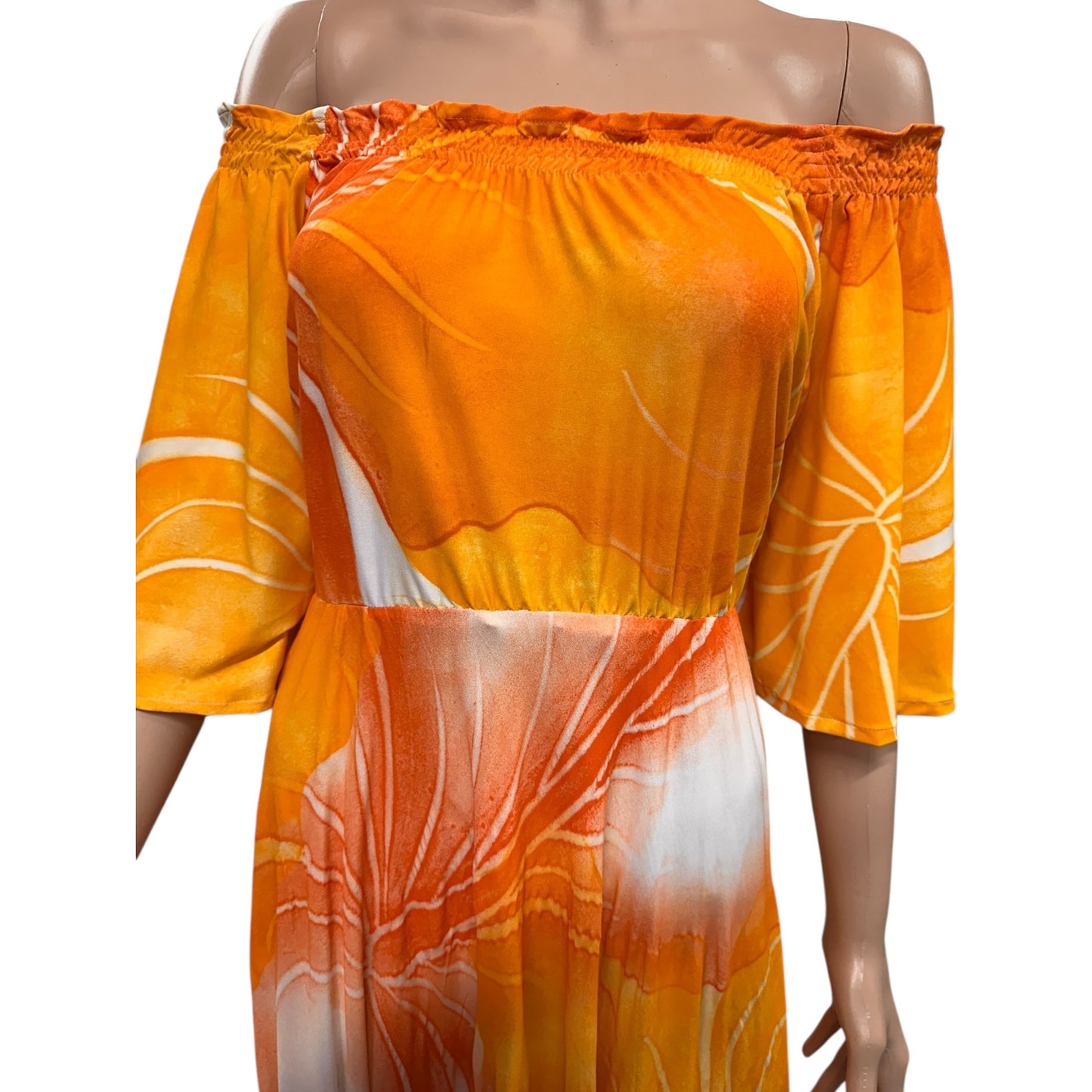 (Size 18) Hand-painted Petal Sleeves Dress