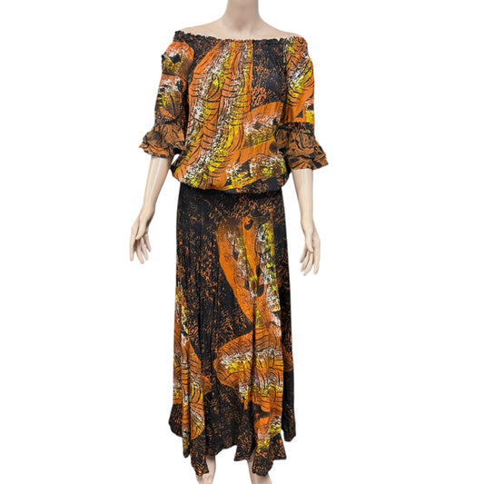 (Size 18) Hand-Painted Waist-band Dress