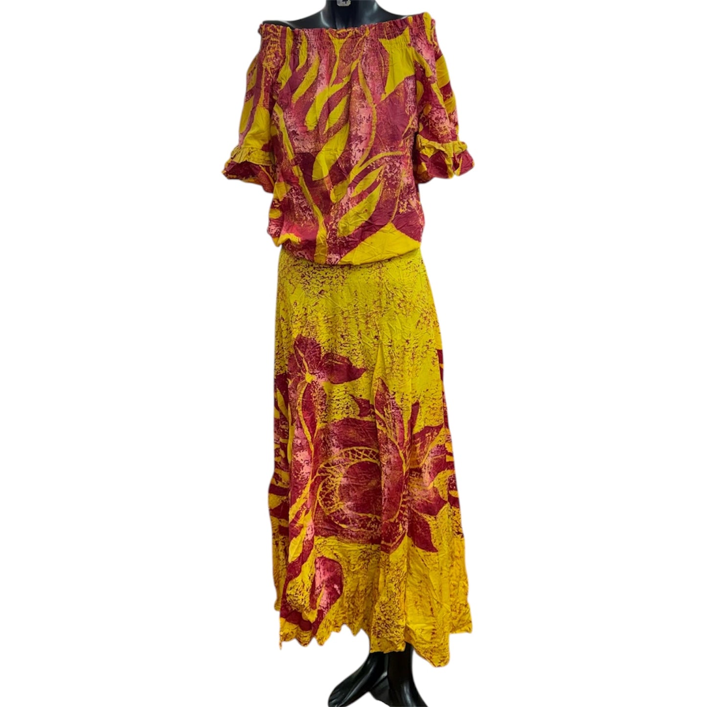 (Size 14) Hand-Painted Waist-band Dress