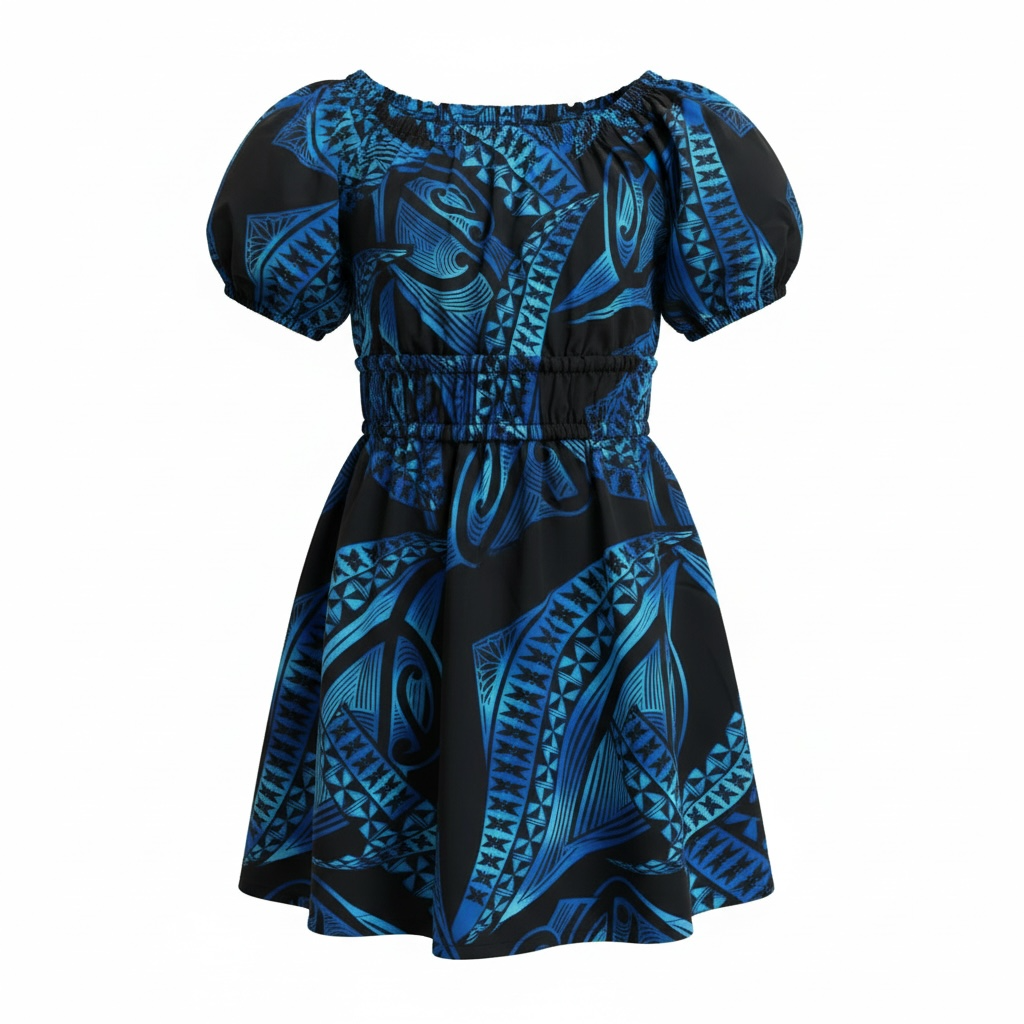 Mylie Navy Blue Smocked Girl’s Dress