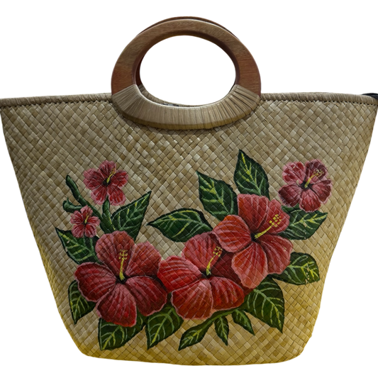 Loto’ofa Red Hand-painted tote