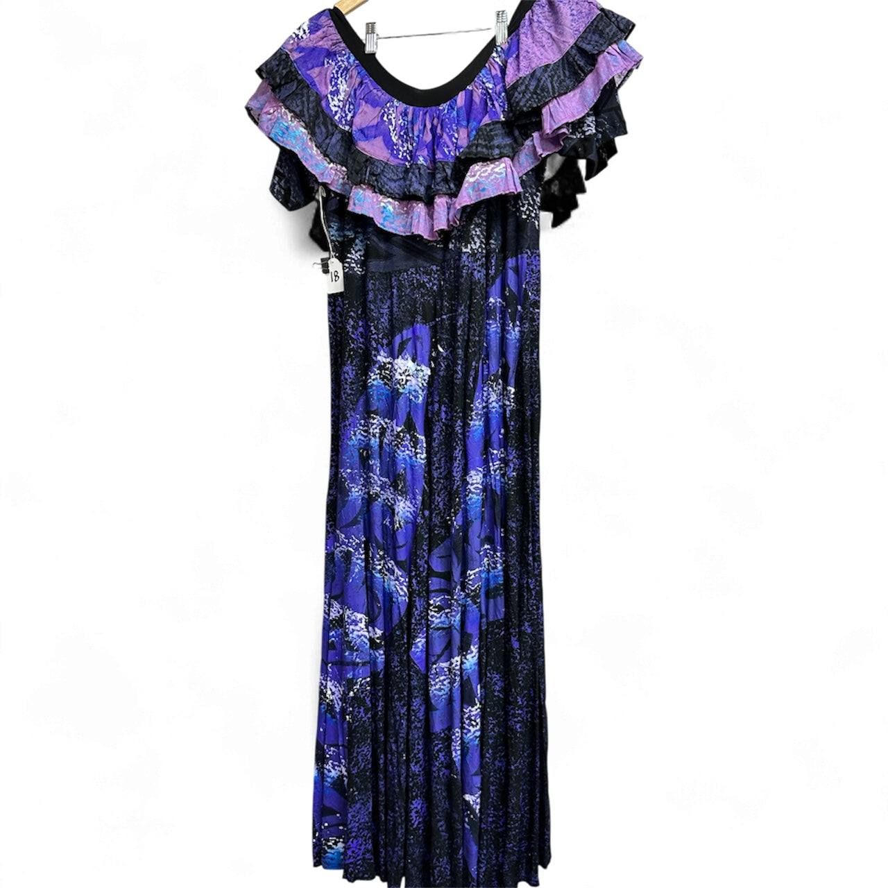 Hand-Painted Frilled-Neck Dress