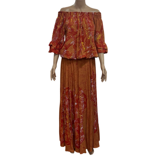 (Size 14) Hand-Painted Waist-band Dress