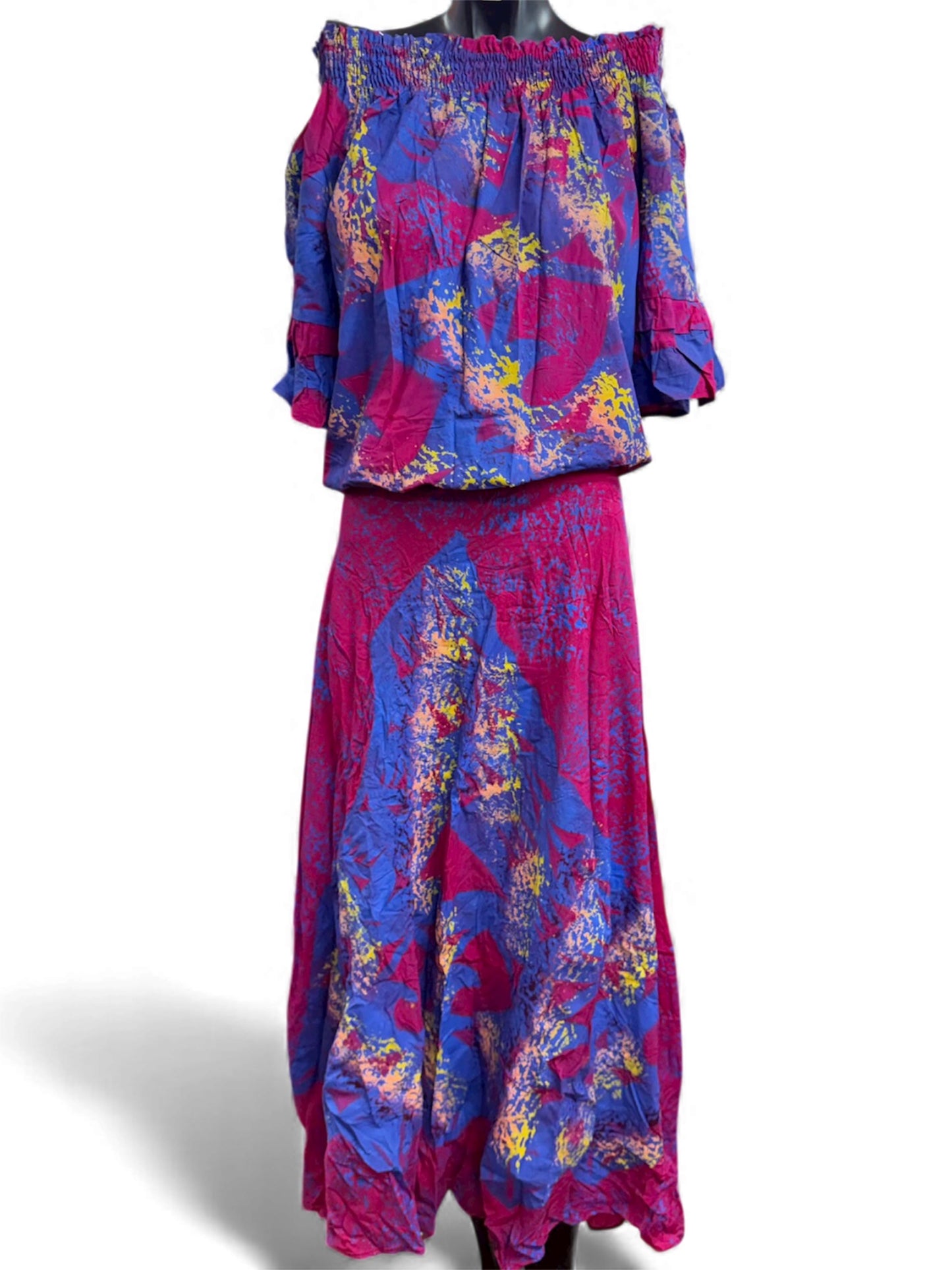 (Size 20) Hand-Painted Waist-band Dress