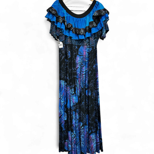 Hand-Painted Frilled-Neck  Dress