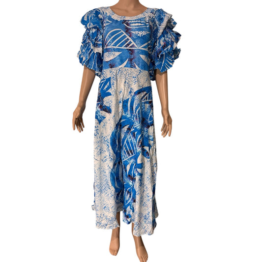 (Size 24) Hand-Painted Triple-Flare Sleeved Dress