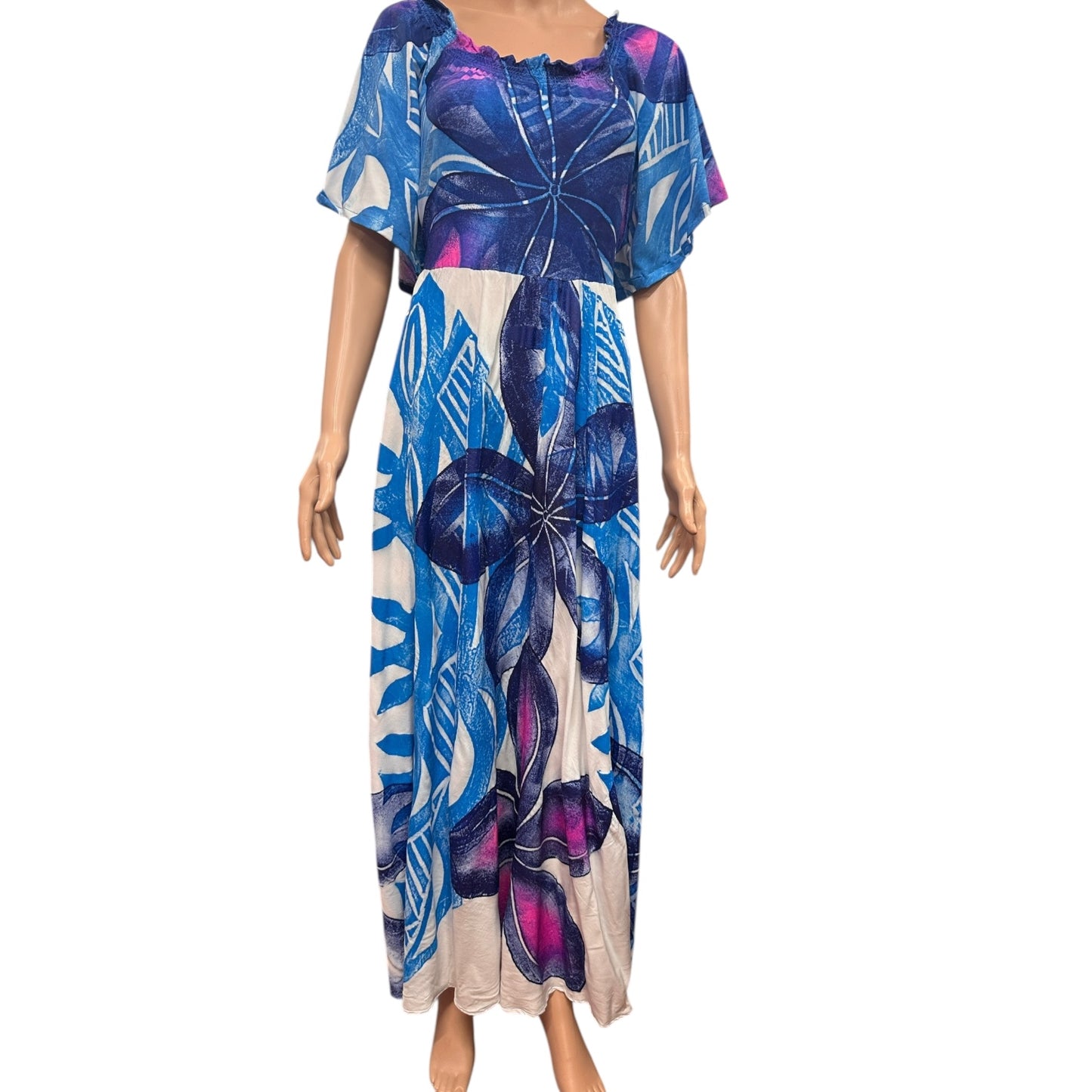 (Size 16) Hand-painted Petal Sleeves Dress