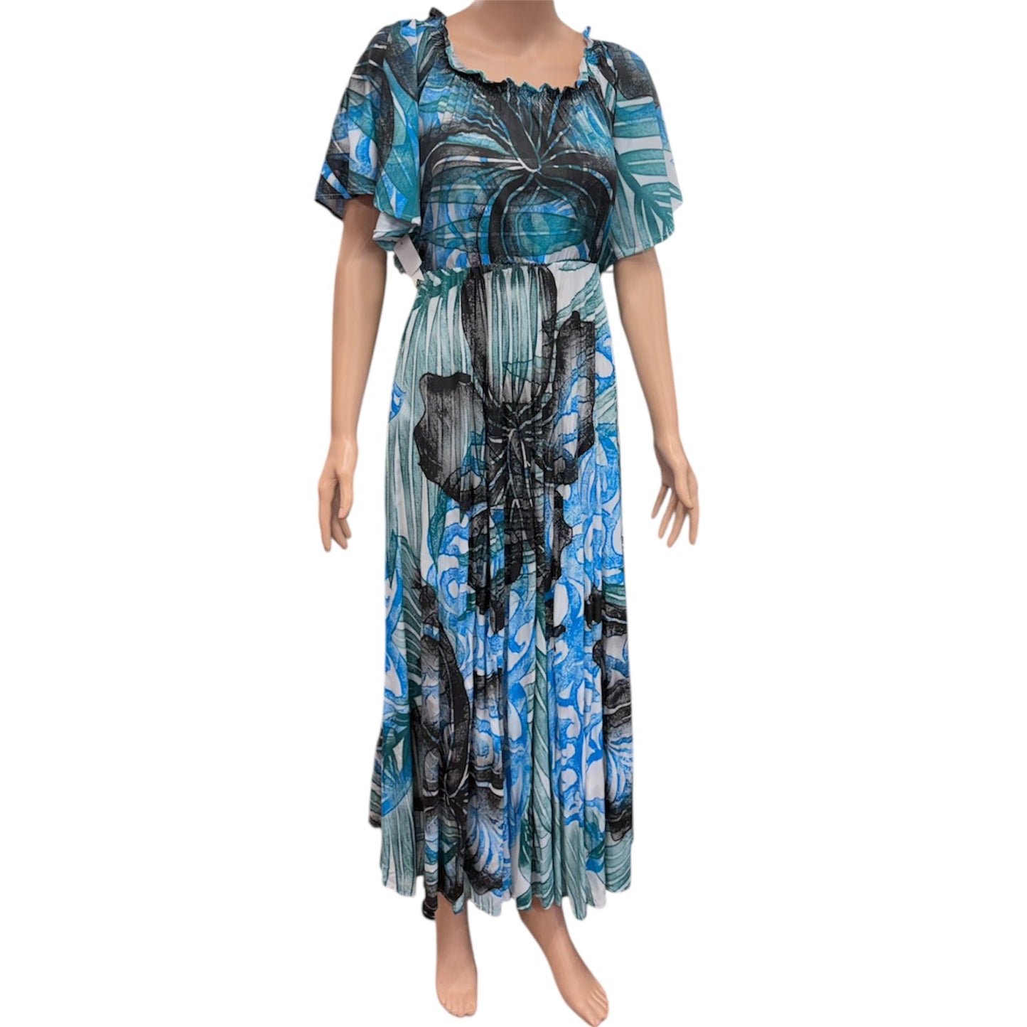 (Size 22) Hand-painted Petal Sleeves Dress