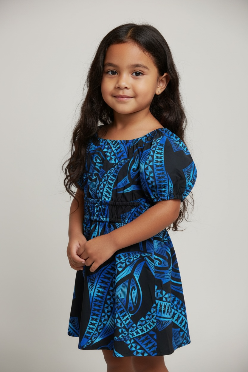 Mylie Navy Blue Smocked Girl’s Dress