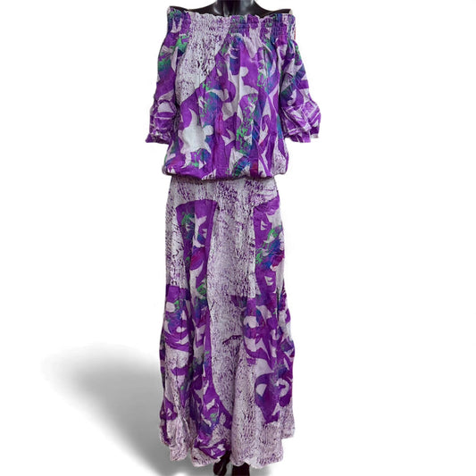 (Size 14) Hand-Painted Waist-band Dress