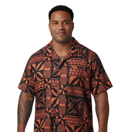Black-Peach Tapa Men’s Shirt