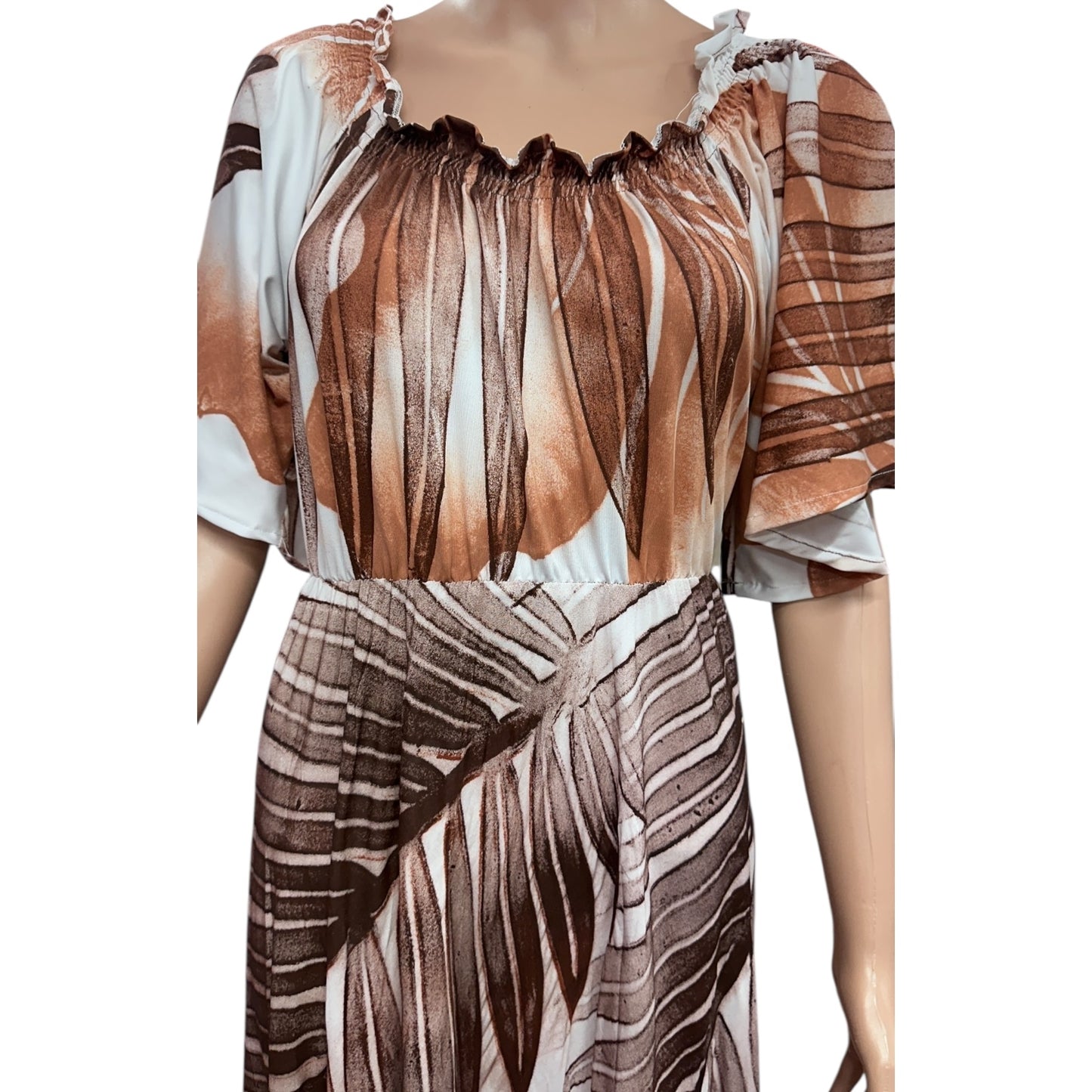 (Size 22) Hand-painted Petal Sleeves Dress