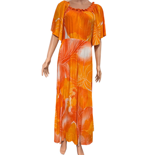 (Size 18) Hand-painted Petal Sleeves Dress