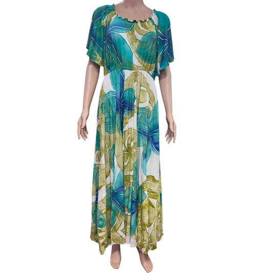 (Size 20) Hand-painted Petal Sleeves Dress