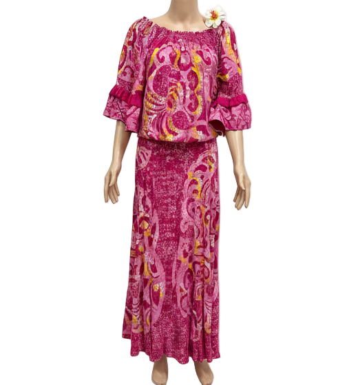 (Size 22) Hand-Painted Waist-band Dress