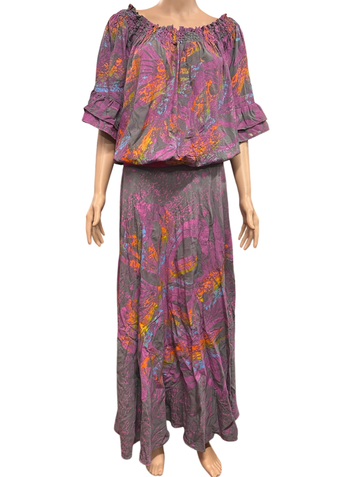 (Size 22) Hand-Painted Waist-band Dress