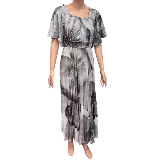 (Size 24) Hand-painted Petal Sleeves Dress