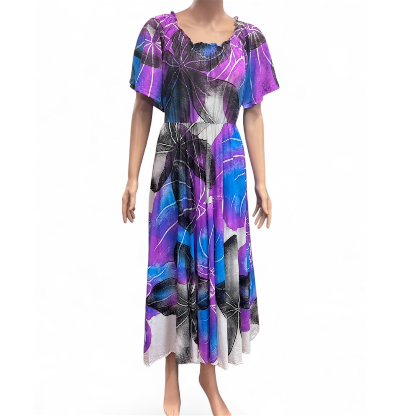 (Size 24) Hand-painted Petal Sleeves Dress