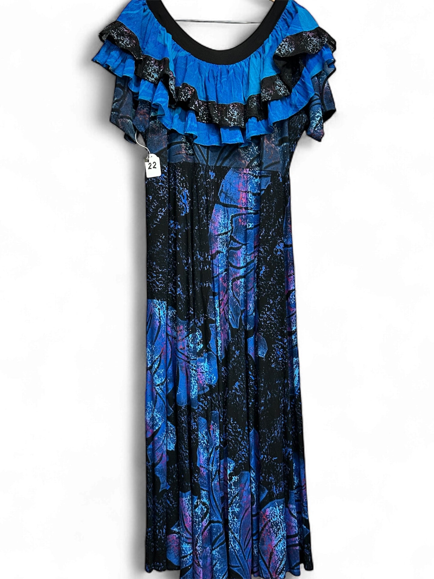 Hand-Painted Frilled-Neck  Dress