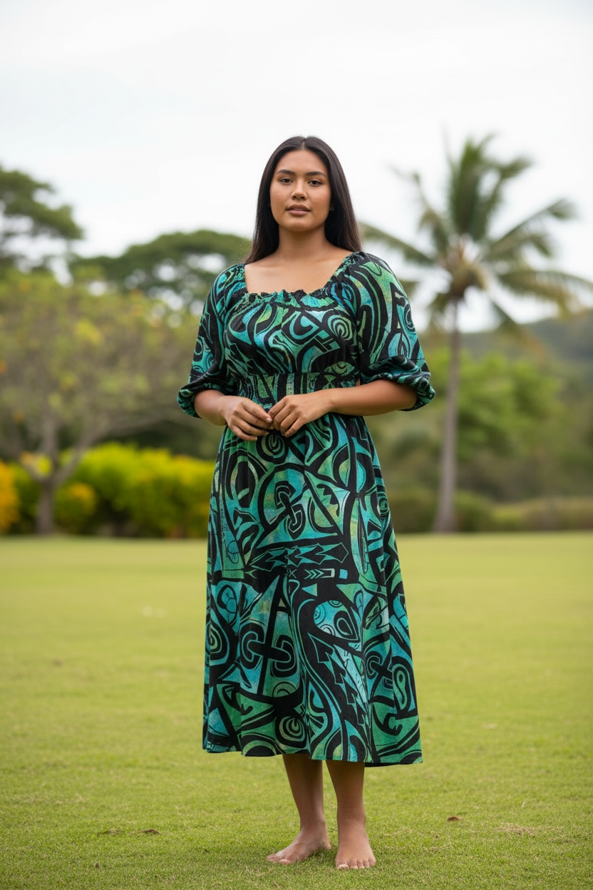 Teal Lagoon Midi Dress