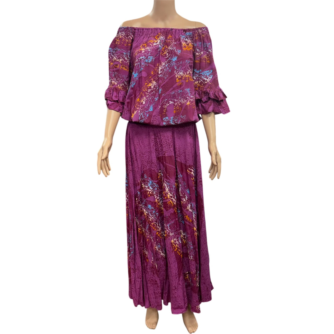 (Size 14)  Hand-Painted Waist-band Dress