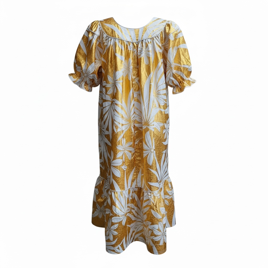 White-Gold Muumuu Dress
