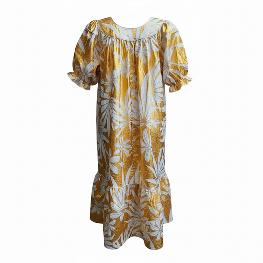 White-Gold Muumuu Dress