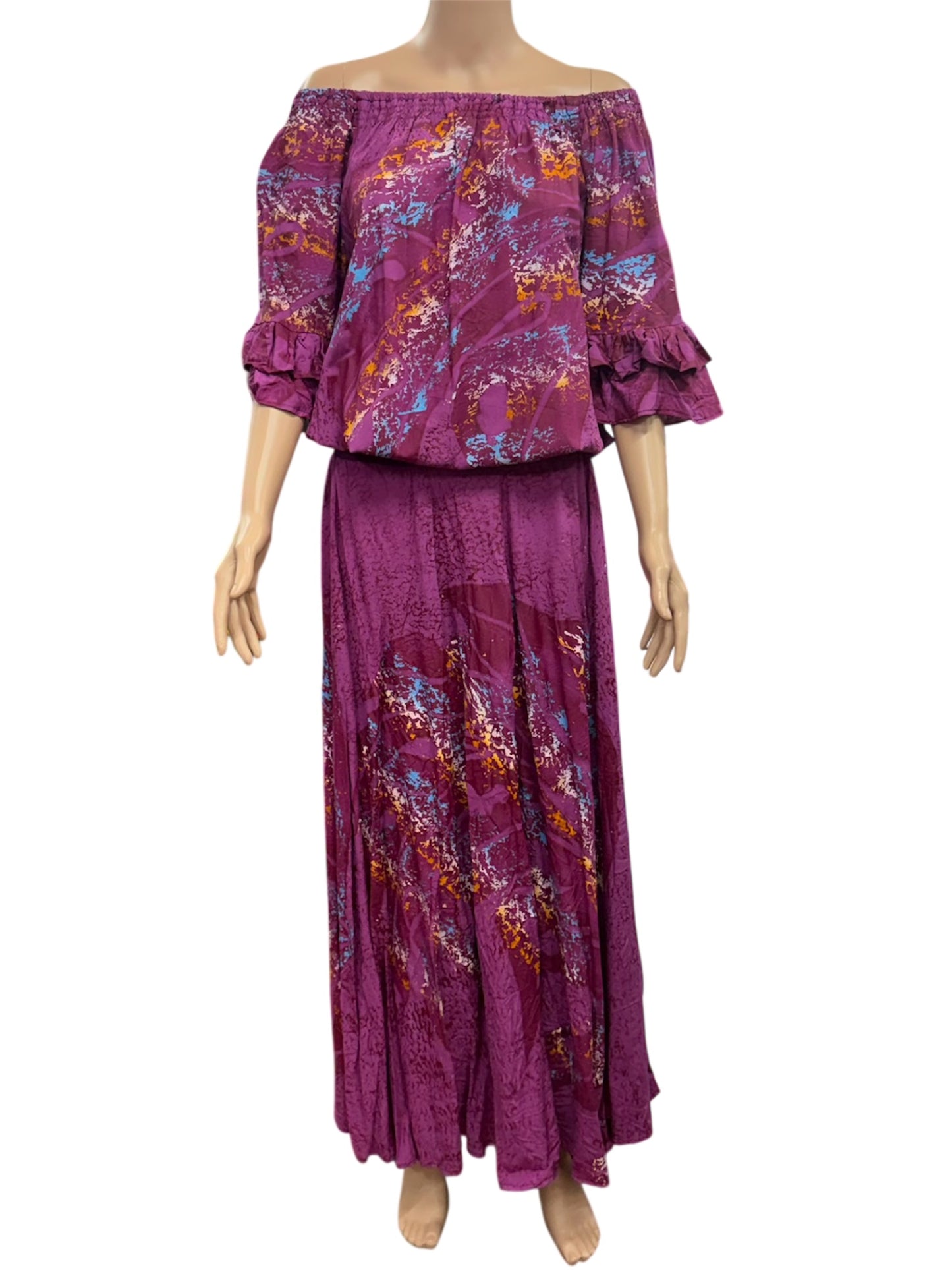 (Size 14)  Hand-Painted Waist-band Dress