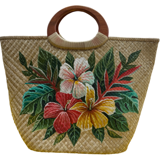 Tausala Floral hand-painted Tote bag
