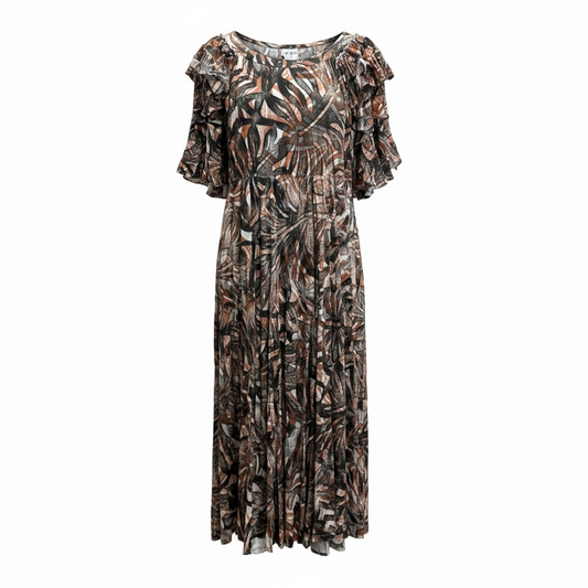 (Size 26) Hand-Painted Triple-Flare Sleeved Dress